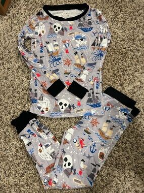 Little Sleepies Pirate Ship Pajama Set - Grey